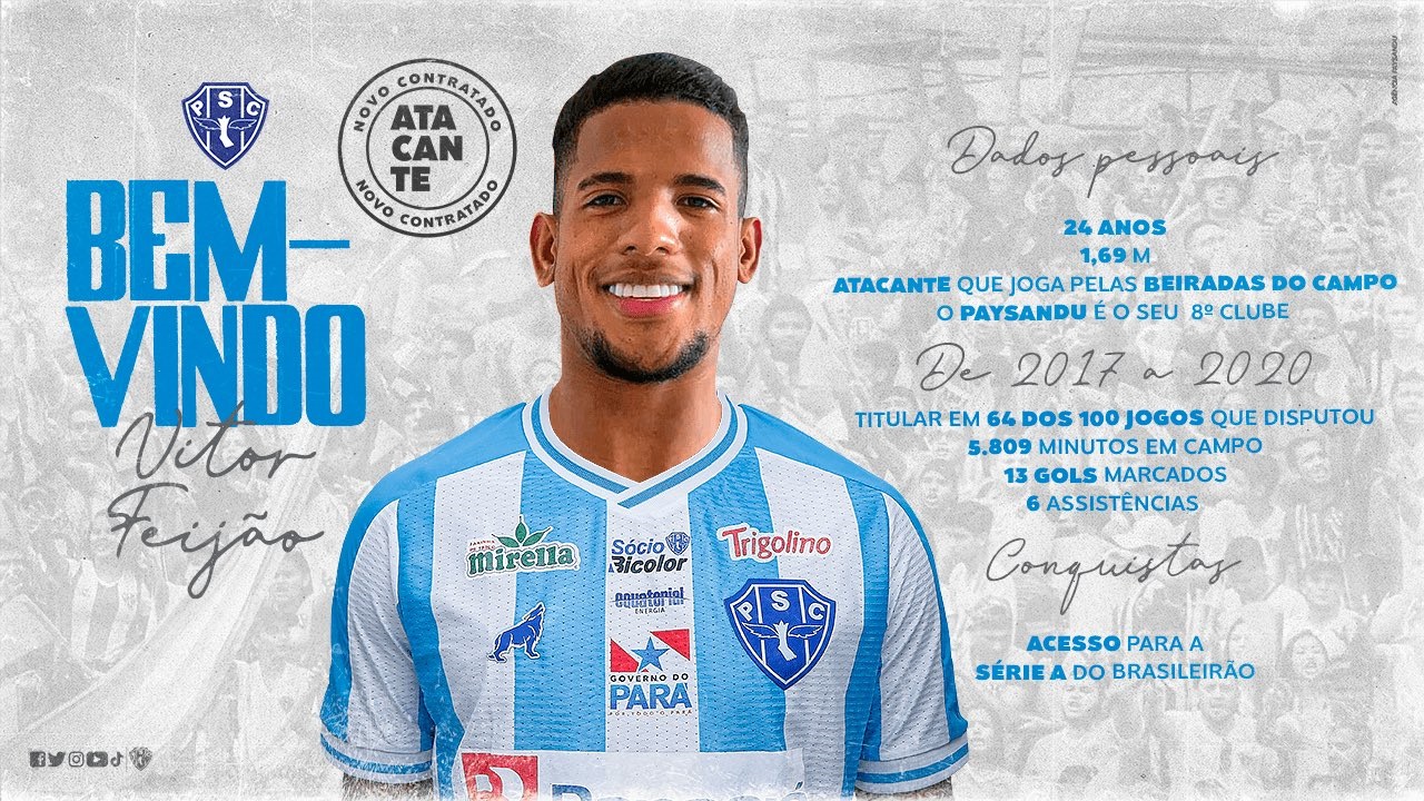 Paysandu anuncia a contratação de Vitor Feijão